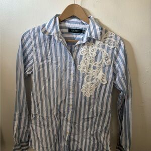 Ralph Lauren Striped Shirt with Lace